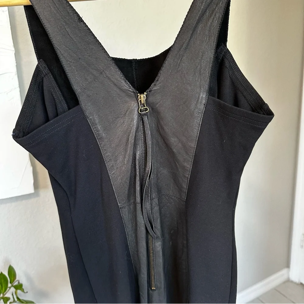 Illia Anthropologie Black Leather Dress - Picture 10 of 15